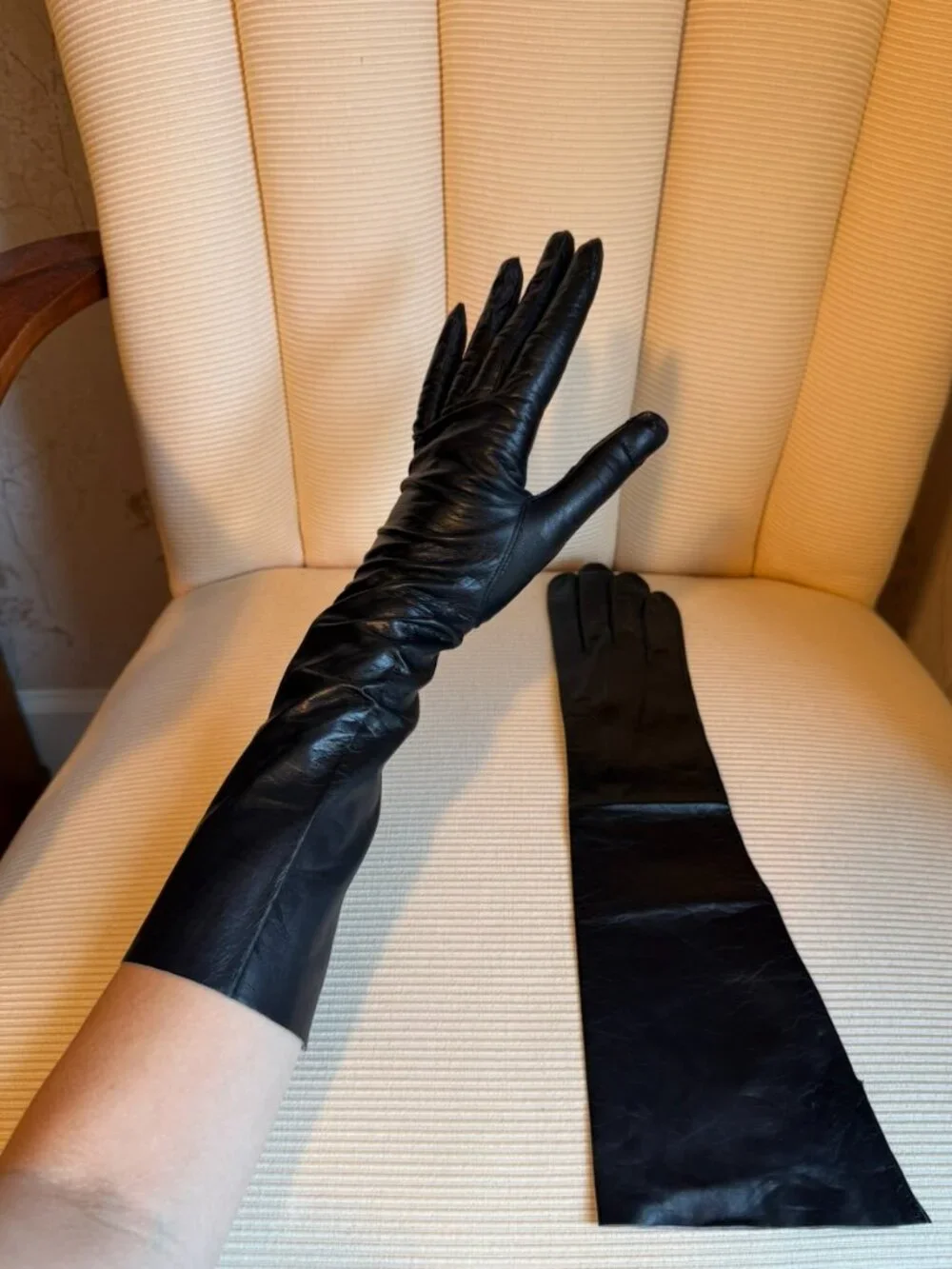 Vintage Hudson's Detroit Real Kid Leather Gloves Made in France Size 7